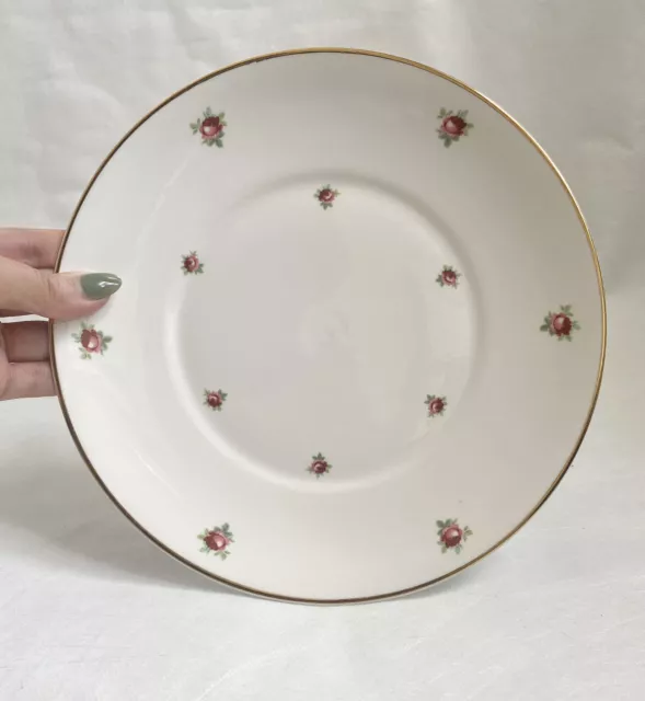 Beautiful Rose Dinner Plate By Crown. Fine China.