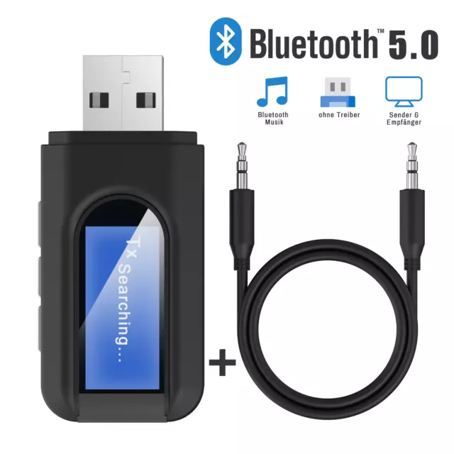 Bluetooth Transmitter 2-in-1 Empfänger Sender Wireless Aux Audio Adapter TV LCD