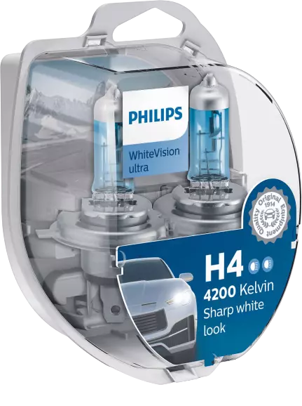Philips H4 / W5W Whitevision Ultra 12V PH-12342WVUSM halogen P43T-38