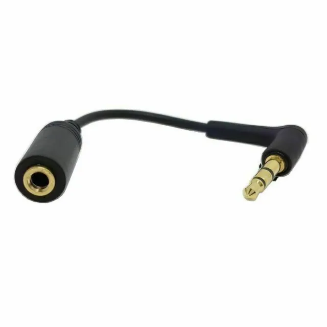 NFHK 3.5mm Audio Stereo Male To Female 90 Degree Right Angled Extension Cord