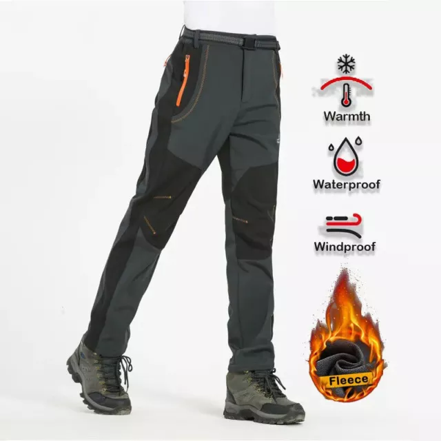 Men Waterproof Windproof Soft Shell Rain Trousers Trekking Camping Ski Pants