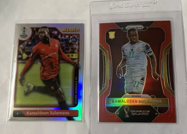 2022 Prizm FIFA World Cup Qatar Kamaldeen Sulemana /399 Red #233 RC + Merlin #94
