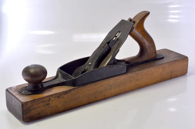 Vintage Stanley Bailey Wood Bottom Jack Plane w/ New Britain Blade