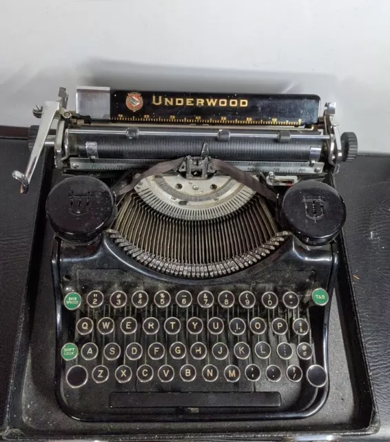 1930s Underwood Portable Small Manual Typewriter w/ Ribbon WORKS Great