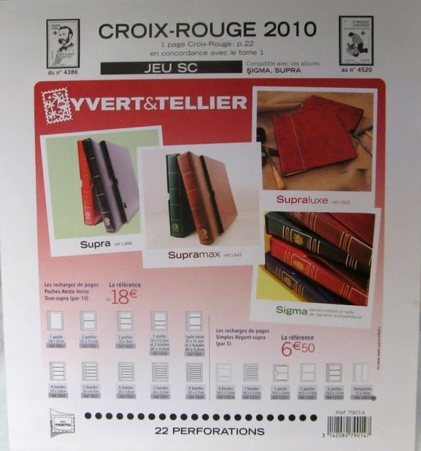 Yvert et Tellier - JEU FRANCE CROIX-ROUGE S.C 2010 (Avec Pochettes)