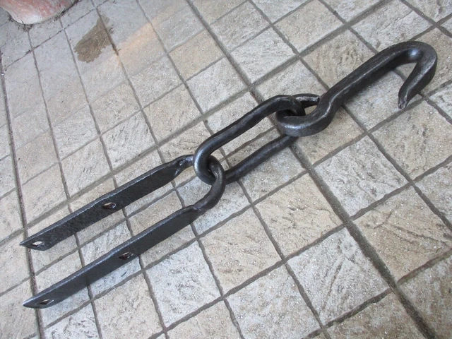 Antique Wrought Iron Strong Rustic Farm Hook Old Barn Tool Hanging Kitchen 6