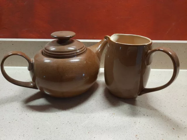 Denby Brown Teapot & Large Jug
