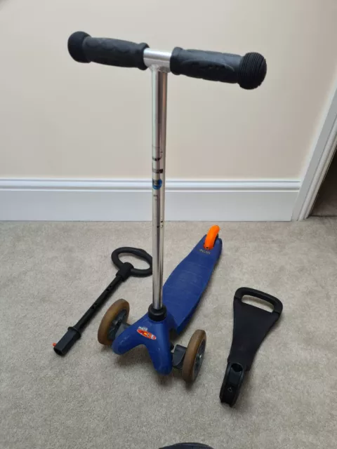 Mini Micro Scooter Blue With Seat And toddler Handle