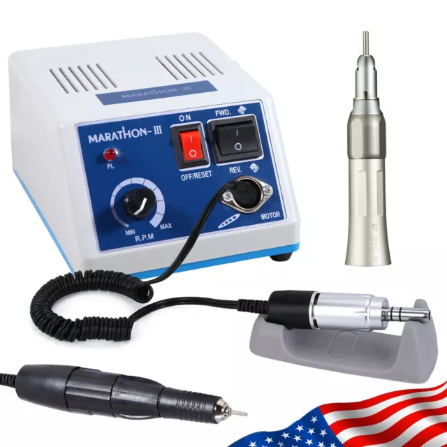 Dental Marathon Lab Micromotor 35K RPM Polishing Motor &Straight Handpiece OR