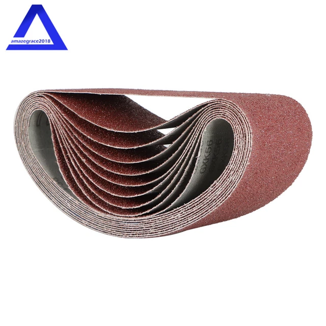 10 PCS 4Inch × 24Inch 36 Grit Premium A/O, X-Weight Sanding Belts US