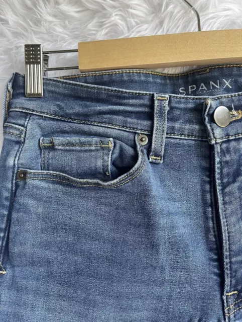 Spanx Jeans Women’s Size 27 Short/Capri 5-Pocket Boyfriend Medium Wash 22.25 Ins