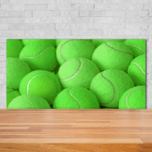 Moderno Protector Contra Salpicaduras de Vidrio Impreso 140x70 Pelotas de tenis