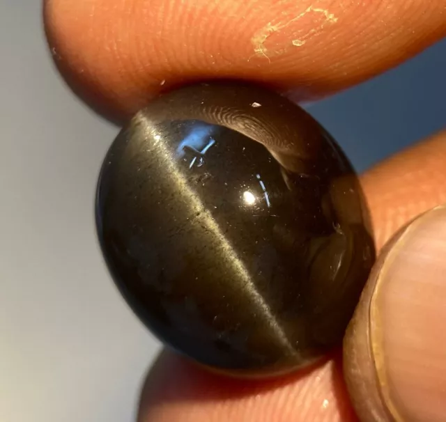 19.22 Cts | natural loose" Siliminite cats eye | Grey | Oval Shape | Cabochon 3