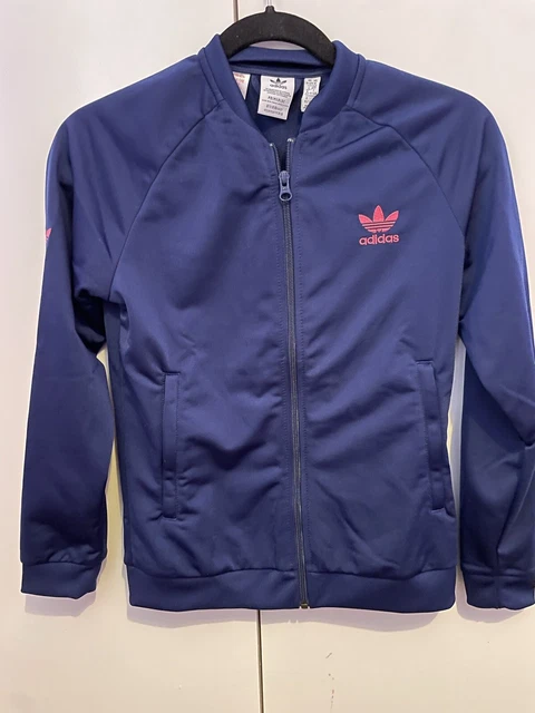 Girls adidas jacket Tracksuit top age 11-12 blue