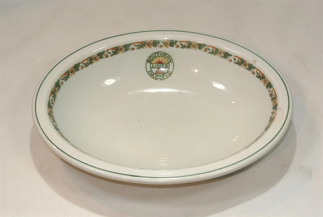 Vintage SOUTHERN PACIFIC RAILROAD Sunset Pattern Oval Bowl 8 inch Buffalo China