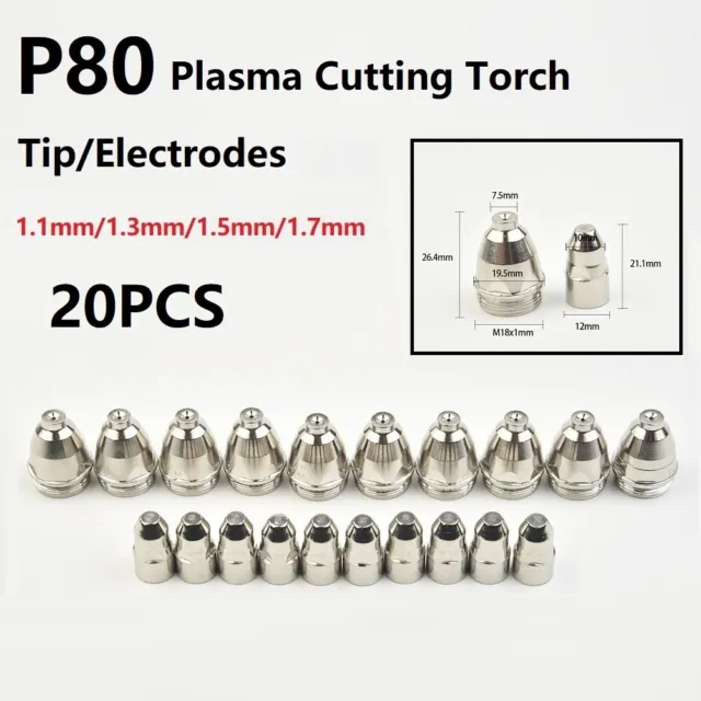 20 torcia da taglio al plasma P80 60 A 80 A 100 A P80 elettrodo punta torcia al plasma CNC AU