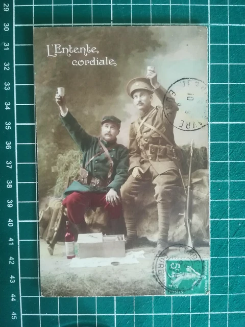 SL137 CPA circa 1914 WW1 Patriotique - Soldats alliés unis contre les Allemands