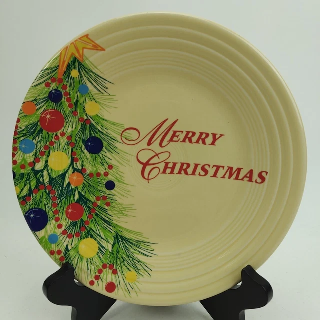 FIESTA WARE CHRISTMAS Tree Merry Christmas Round Lunch Luncheon