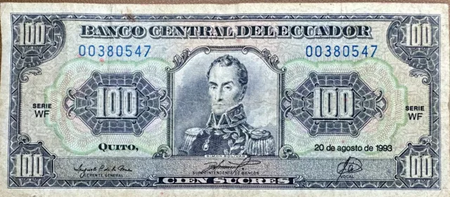 100 Sucres  Ecuador 🇪🇨 1993circulated