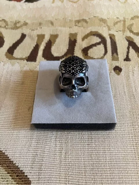 PRE LOVED VIVIENNE WESTWOOD Vintage Diamante Skull Ring Size Xl
