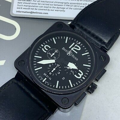 Bell & Ross Br01-94-S Automatic Chronograph Black Pvd 46 Mm With Papers