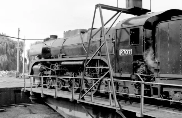 Victorian Railways Steam R707 on Turntable within Traralgon Roundhouse