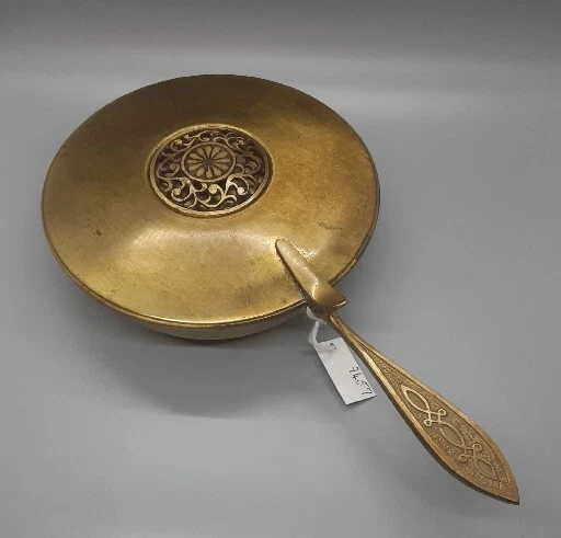 VTG Oppenheim Israel Crumb Catcher Silent Butler Ash Pan Brass VTG Oppenheim Israel Crumb Catcher Silent Butler Ash Pan Brass