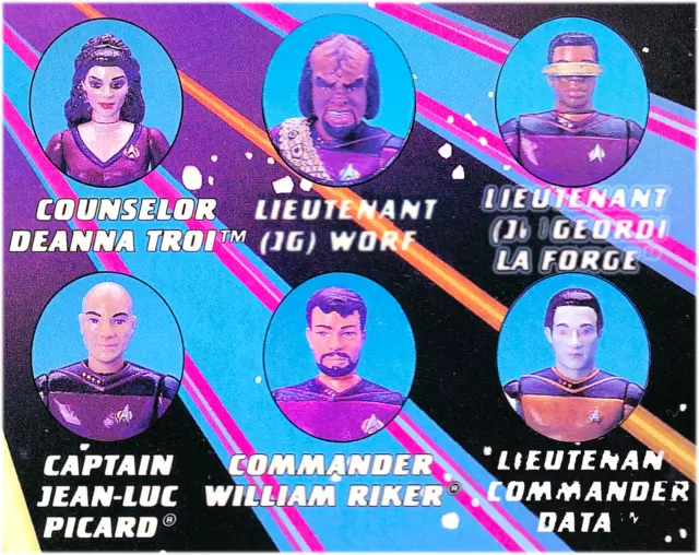 Prossimo Generazione Star Trek Sciolto Playmates Personaggi, Basi 1993 Primario