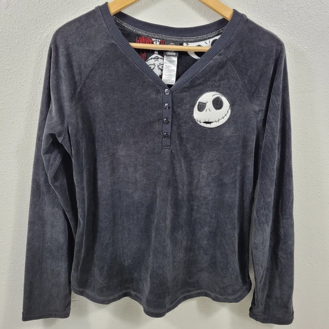 Nightmare Before Christmas Women's Medium Pajama Top Sleepwear Velvet Jack Sally