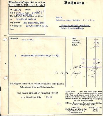 ALFA-LAVAL-Separator Ges Alfa Laval BERLIN WIEN KOPENHAGEN NEW YORK Brief 1925 mbH 