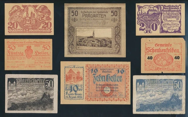 Austria: 1919-68 "HISTORIC COLLN OF 15 DIFFERENT" incl WWII. P52-142a VG to UNC
