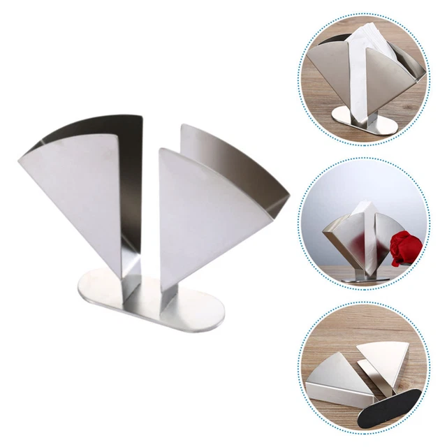 Supporto fazzoletto verticale antiruggine acciaio tovagliolo argento