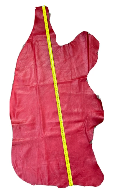 Lederhaut Rot Natur Echtleder Vintage Lammleder Echt Leder  99x50 Cm