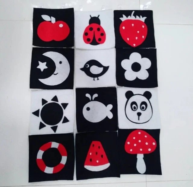 FELT FLASH CARDS/BLACK and white flash card for babies 1.80 PicClick