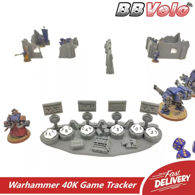 WARHAMMER 40K SPIEL TRACKER 10. Auflage Kill Team Points Battle Round Dice Inc.