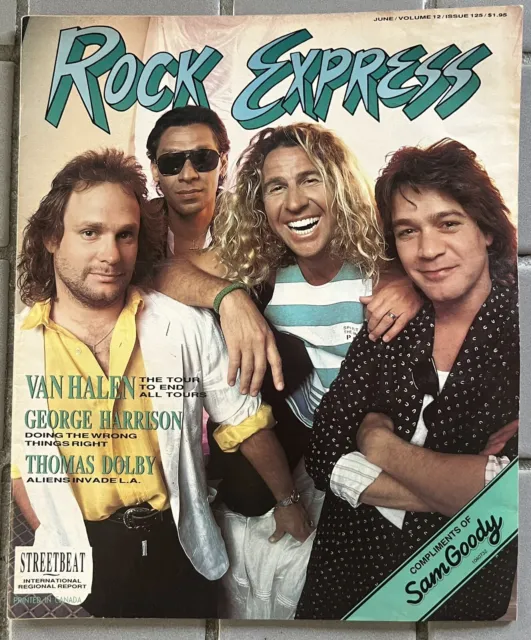 Rock Express Magazine 125 1988 Sam Goody Van Halen George Harrison Thomas Dolby