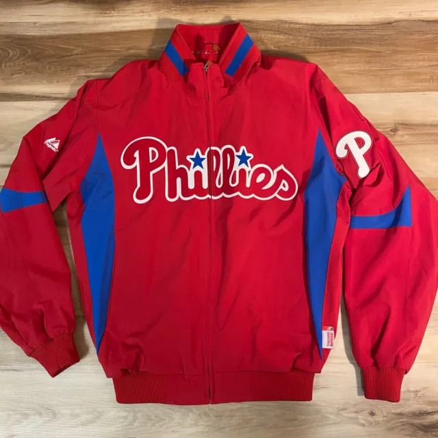 Philadelphia Phillies Jacket Mens Medium Majestic MLB Therma Base Dugout 2