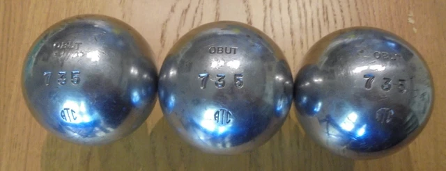 Triplette De Boules De Pétanque Obut ATC Compétition – 740g, état Occasion, Idéal Pour La Saison !