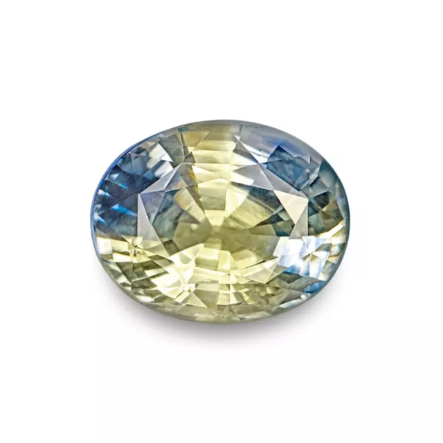 CEYLON Bi-Color Sapphire 8.89 Ct. Natural Untreated OVAL Clean YELLOW & BLUE