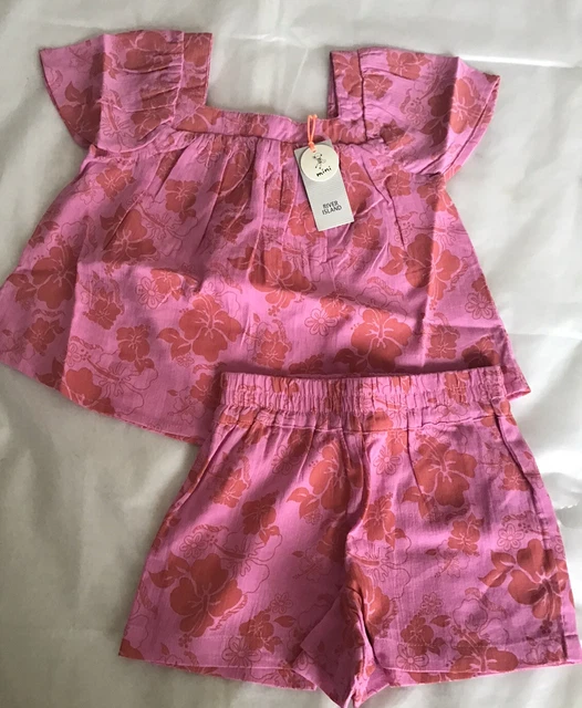 River Island Mini Girls Aged 2-3 Years Pink Flowery Set BNWT
