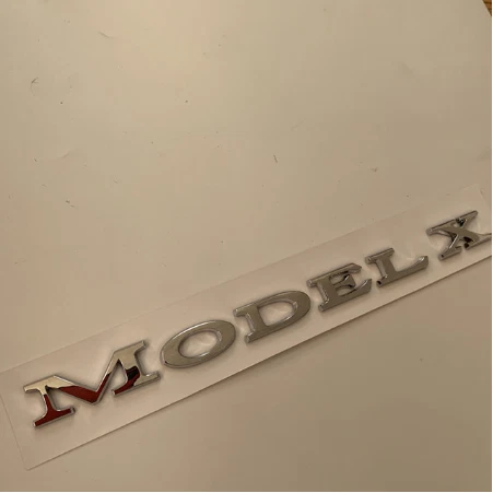 TESLA MODEL X Emblem Badge Trunk Logo sticker Chrome color MODEL X