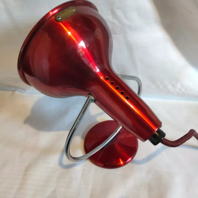 Vintage GUTHRIE GERMANY Infrared/Heat Lamp RED ANODISED 60s mid-century