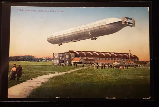 Ak, Friedrichshafen, Zeppelins Luftschiffwerft,  Feldpost 1915;