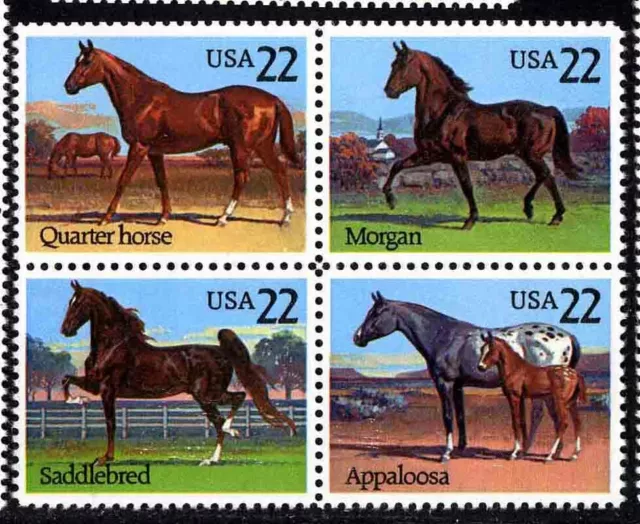 US Scott #2155-2158 Horses Block of 4  MNH***FREE SHIP***