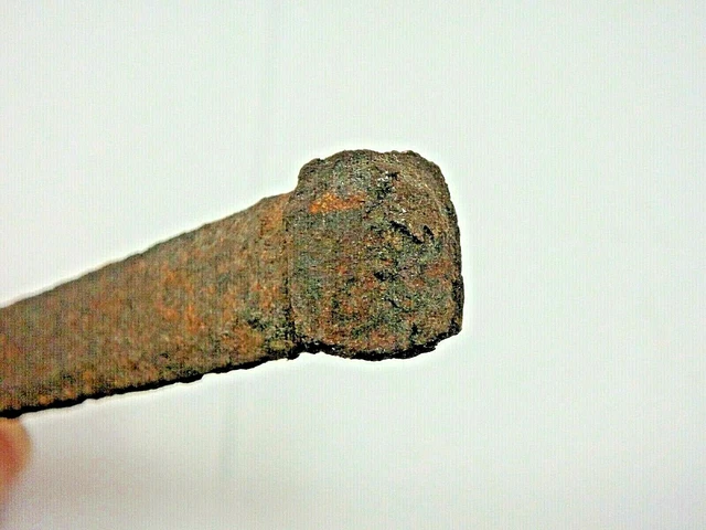 RARE 6" BIG NAIL 1 Rectangle 0.42 x 0.23" spike wrought iron Head 0.52" X 0.48" 2