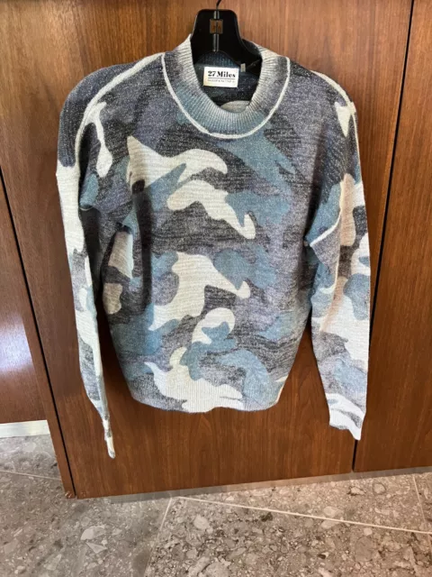 27 Miles Malibu Tie Die With Sparkles Cashmere Crew Neck Sweater Small