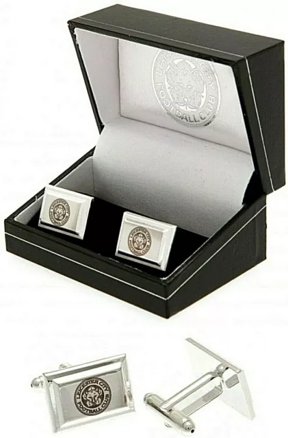 Leicester City Fc Silver Plated Crest Cuff Links Mens Executive Shirt Cufflinks