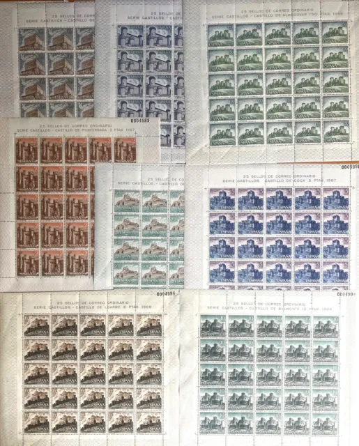 Sellos Año 1967 Pliegos De 25 Sellos Serie Castillos 1809/1816 **(Mnh)