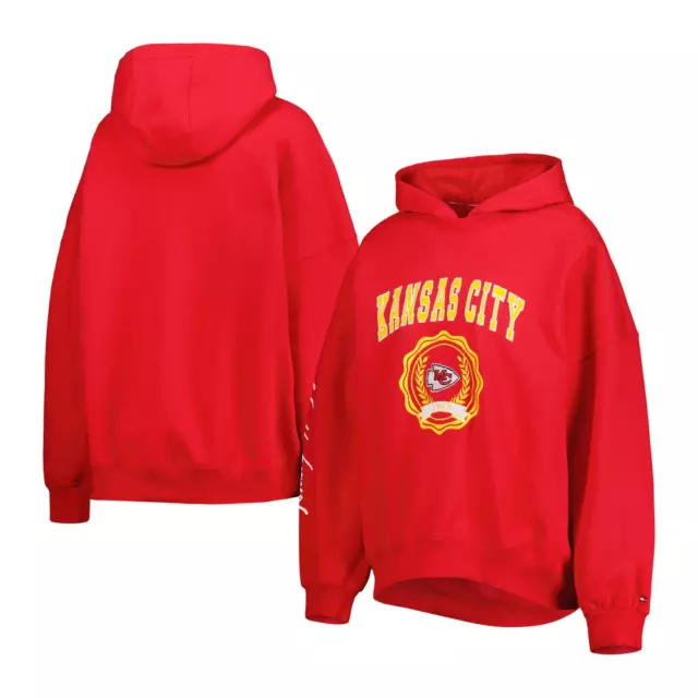 Kansas City Chiefs Felpa con Cappuccio (Taglia M) Donna Tommy Hilfiger - Nuovo