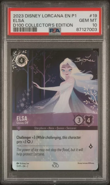 Disney Lorcana Elsa Gloves Off D100 Collector's Edition Promo 19/P1 PSA 10